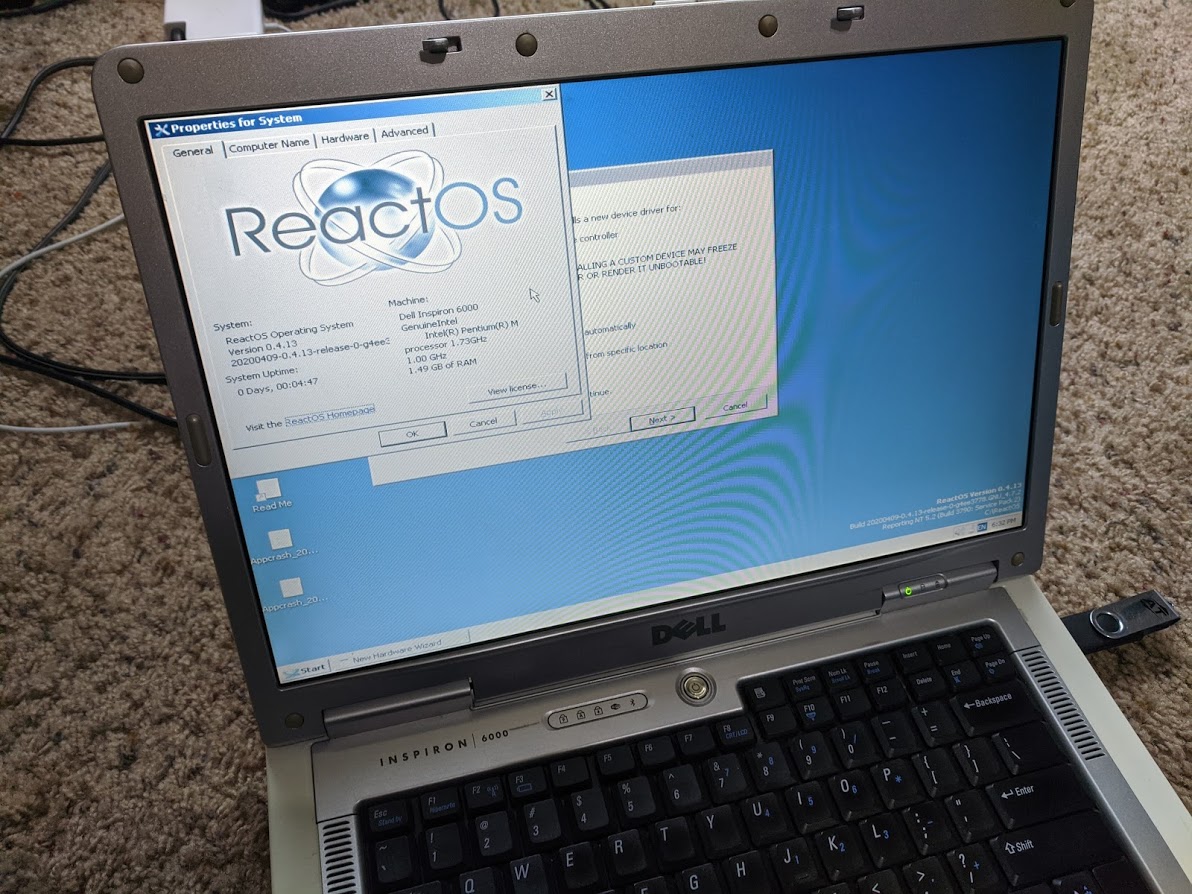 ReactOS on Inspiron 6000